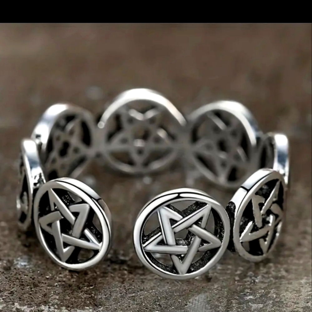 5 for $25 Goth Pentagram Ring New